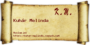 Kuhár Melinda névjegykártya